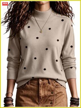 Womens Mock Neck Turtleneck Pullover Sweater Long Sleeve Knit Top